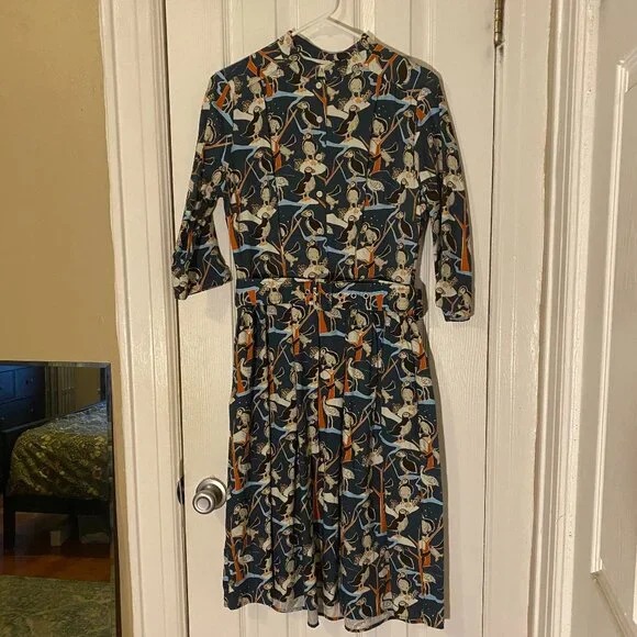 Palava Cynthia Dress in Blue Puffins - Picture 4 of 14